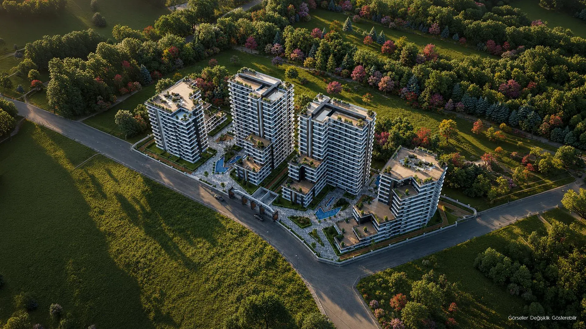 Zevora bloklarının kuşbakışı görünümü